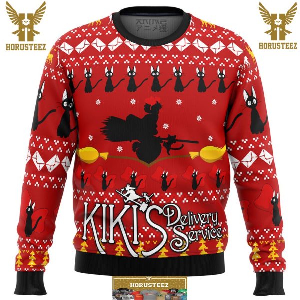 Silhouette Kikis Delivery Service Gifts For Family Christmas Holiday Ugly Sweater