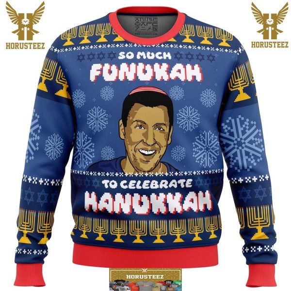 So Much Funukah Adam Sandler Gifts For Family Christmas Holiday Ugly Sweater