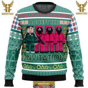 Squid Game Invitation Gifts For Family Christmas Holiday Ugly Sweater