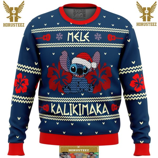 Stitch Mele Kalikimaka Gifts For Family Christmas Holiday Ugly Sweater