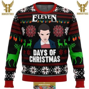 Stranger Things Eleven Days Of Xmas Gifts For Family Christmas Holiday Ugly Sweater