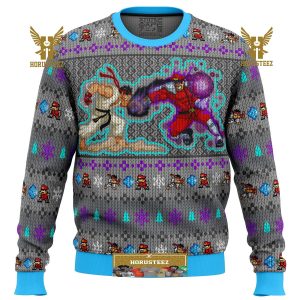 Street Fighter Ryu Vs M Bison Gifts For Family Christmas Holiday Ugly Sweater