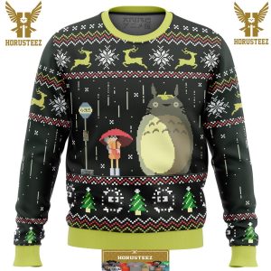 Studio Ghibli Totoro Rain Gifts For Family Christmas Holiday Ugly Sweater
