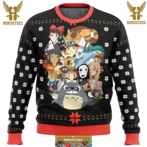 Studio Ghibli Xmas Main Gifts For Family Christmas Holiday Ugly Sweater