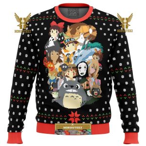 Studio Ghibli Xmas Main Miyazaki Gifts For Family Christmas Holiday Ugly Sweater