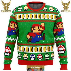 Super Mario Jump Gifts For Family Christmas Holiday Ugly Sweater