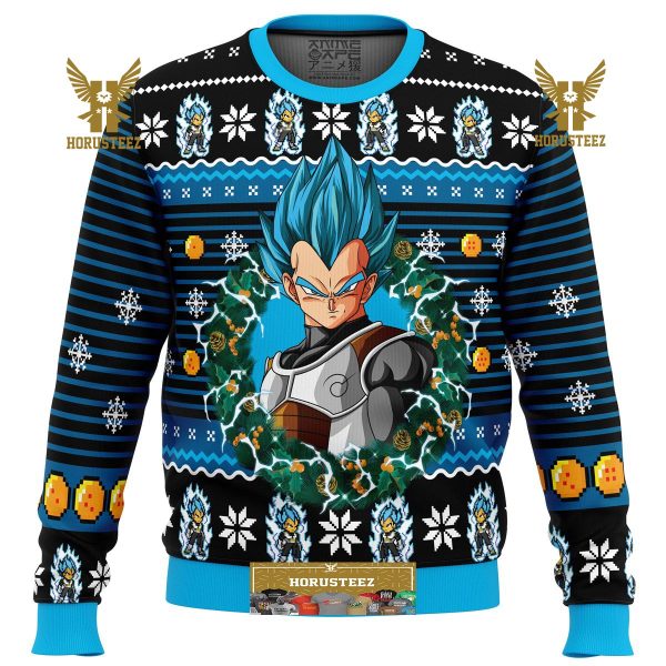 Super Saiyan Blue Vegeta Gifts For Family Christmas Holiday Ugly Sweater