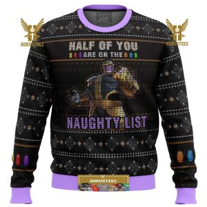 Thanos Naughty List Gifts For Family Christmas Holiday Ugly Sweater