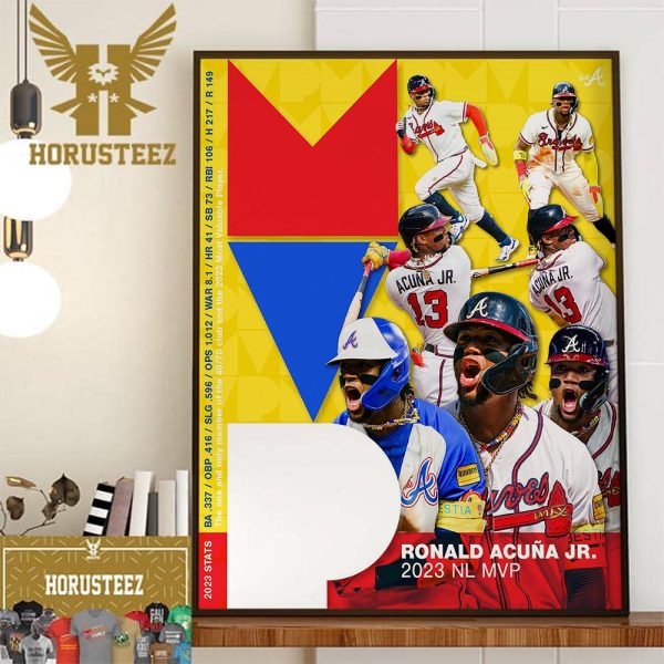 The Atlanta Braves Ronald Acuna Jr Is The 2023 National League MVP Award Winner Home Decor Poster Canvas
