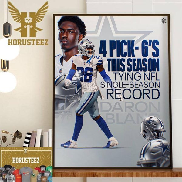 The Dallas Cowboys CB Daron Bland Break The Record With One More Pick-6 This Season Home Decor Poster Canvas