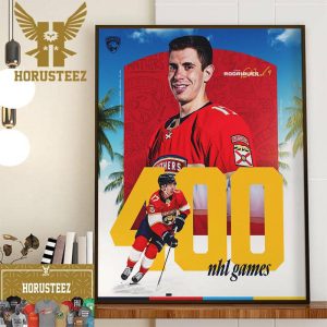 The Florida Panthers Evan Rodrigues 400 NHL Games Home Decor Poster Canvas