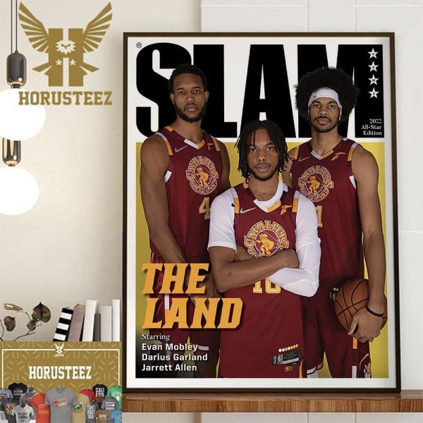 The Land With Starring Evan Mobley Darius Garland Jarrett Allen On SLAM Cover Home Decor Poster Canvas