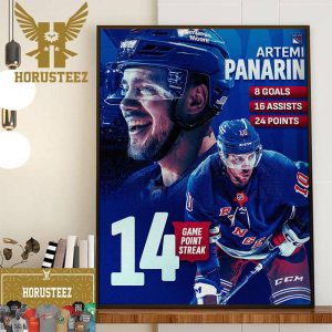 The New York Rangers Artemi Panarin 14 Game Point Streak In NHL Home Decor Poster Canvas