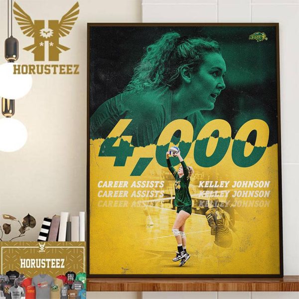 The North Dakota State University Volleyball Kelley Johnson Has Now Surpassed 4000 Career Assists Home Decor Poster Canvas