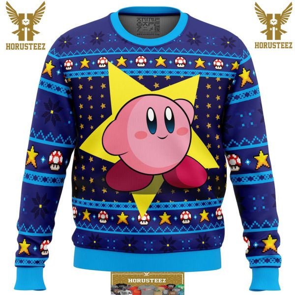 The Pink Hero Kirbys Dream Land Gifts For Family Christmas Holiday Ugly Sweater