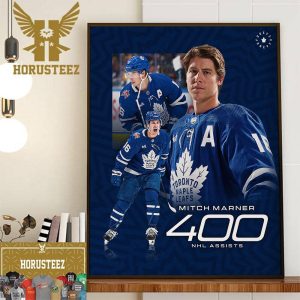 The Toronto Maple Leafs Mitch Marner 400 NHL Assists In NHL Home Decor Poster Canvas