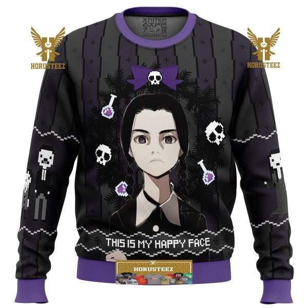 This Is My Happy Face Wednesday Addams Gifts For Family Christmas Holiday Ugly Sweater