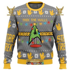 Trek The Halls Star Trek Gifts For Family Christmas Holiday Ugly Sweater