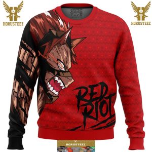 Unbreakable Red Riot My Hero Academia Gifts For Family Christmas Holiday Ugly Sweater
