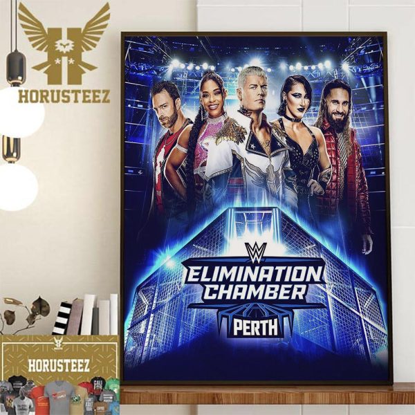 WWE Elimination Chamber Perth Official Poster Home Decor Poster Canvas