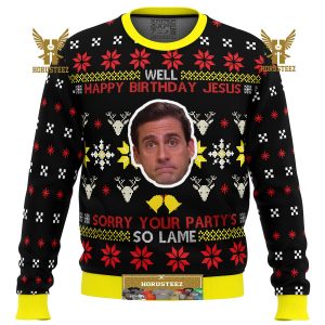 Well Happy Birthday Jesus The Office Gifts For Family Christmas Holiday Ugly Sweater