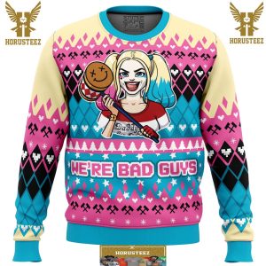 We’re Bad Guys Harley Quinn Dc Comics Gifts For Family Christmas Holiday Ugly Sweater