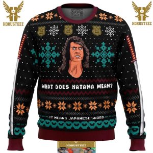 What Does Katana Mean Samurai Cop Gifts For Family Christmas Holiday Ugly Sweater