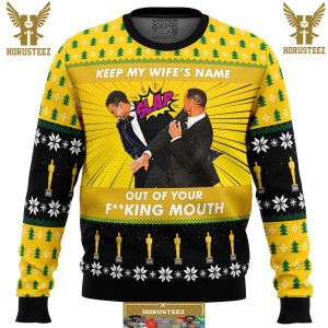 Will Smith Slaps Chris Rock Meme Gifts For Family Christmas Holiday Ugly Sweater