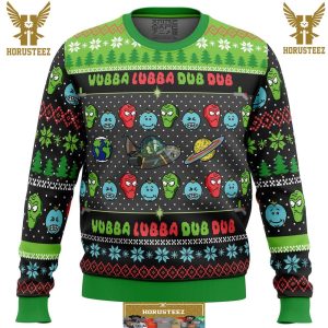 Wubba Lubba Rick And Morty Gifts For Family Christmas Holiday Ugly Sweater