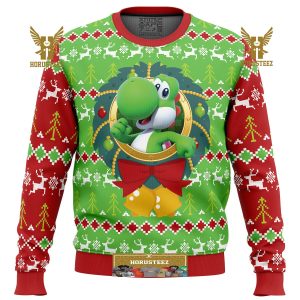 Yoshi Super Mario Gifts For Family Christmas Holiday Ugly Sweater