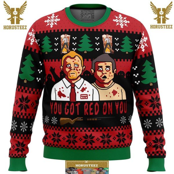 You Have Got Red On You Shaun Of The Dead Gifts For Family Christmas Holiday Ugly Sweater