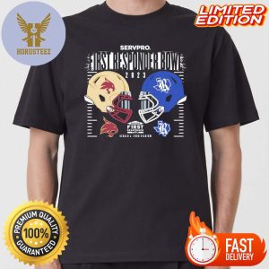 2023 Servpro First Responder Bowl Game Texas State Bobcats Vs Rice Owls Duel Helmets College Football T-shirt