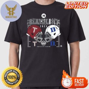 76 Birmingham Bowl 2023 Game Troy University Athletics Vs Duke Blue Devils At Protective Stadium Duel Helmets T-shirt