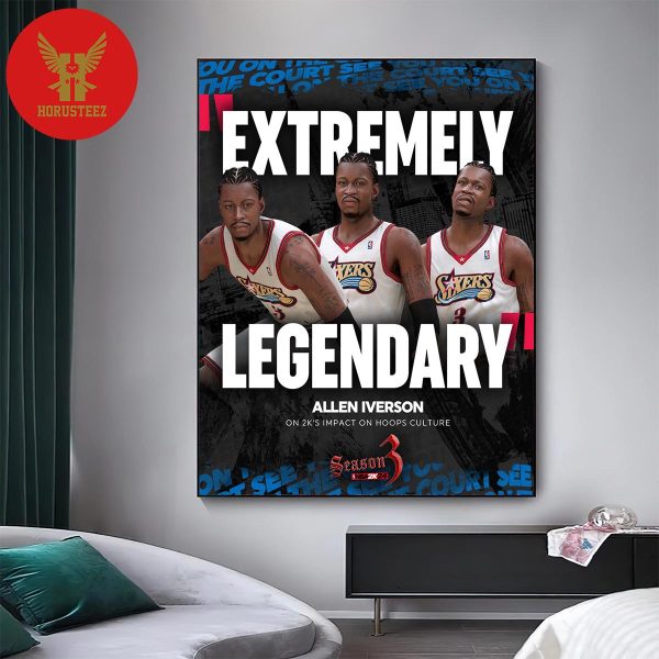 Allen Iverson Extreme Legendary Philadelphia 76ers On 2Ks Impact On Hoops Culture Home Decor Poster Canvas