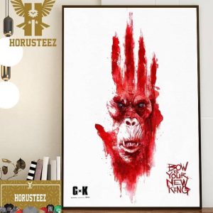 Bow To Your New King Godzilla x Kong The New Empire Official Poster Home Decor Poster Canvas