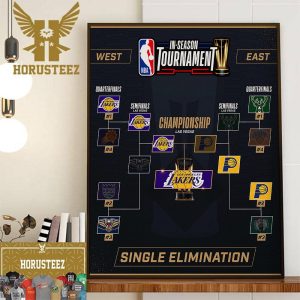 Bracket Complete For The First-Ever NBA In-Season Tournament Champions Are The Los Angeles Lakers Home Decor Poster Canvas