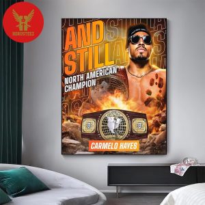 WWE Raw Carmelo Hayes Def Ricochet To Retain The NXT North American Title Home Decor Poster Canvsa