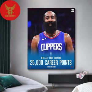 Congrats To James Harden13 For Officially Joining The 25K Club Home Decor Poster Canvas