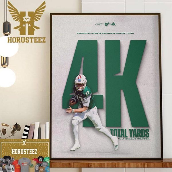Congratulations To Byrum Brown Becomes The 2nd Player In Program History With 4K Total Yards In A Single Season Home Decor Poster Canvas