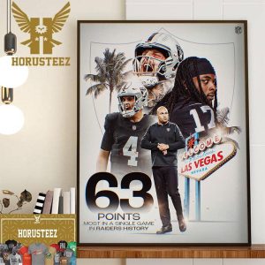Congratulations To Las Vegas Raiders 63 Points Most In A Single Game In Raiders History Home Decor Poster Canvas