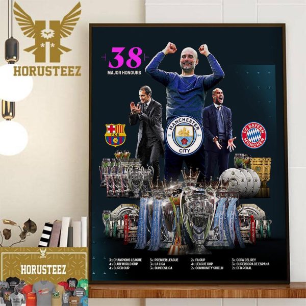 Congratulations To Pep Guardiola 38 Major Honours As Club Manager Home Decor Poster Canvas