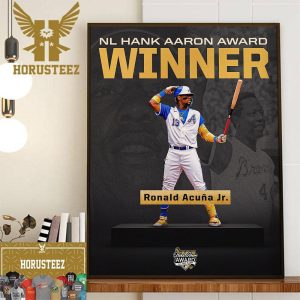 Congratulations To Ronald Acuna Jr Is The National League Hank Aaron Award Winner Home Decor Poster Canvas