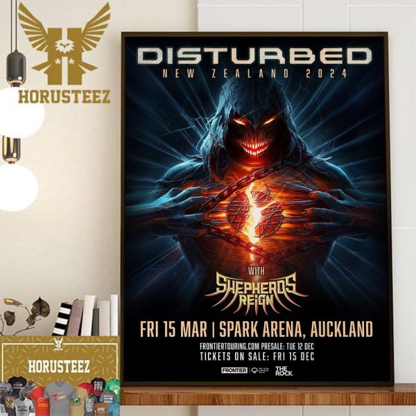 Disturbed New Show At Spark Arena Auckland New Zealand March 15th 2024 Home Decor Poster Canvas