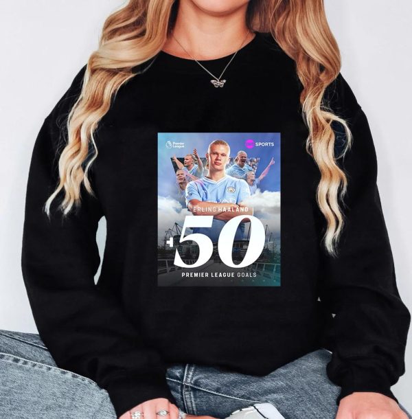 Erling Haaland Becomes The Fastest Player In History To Reach 50 Premier League Goals Unisex T-Shirt