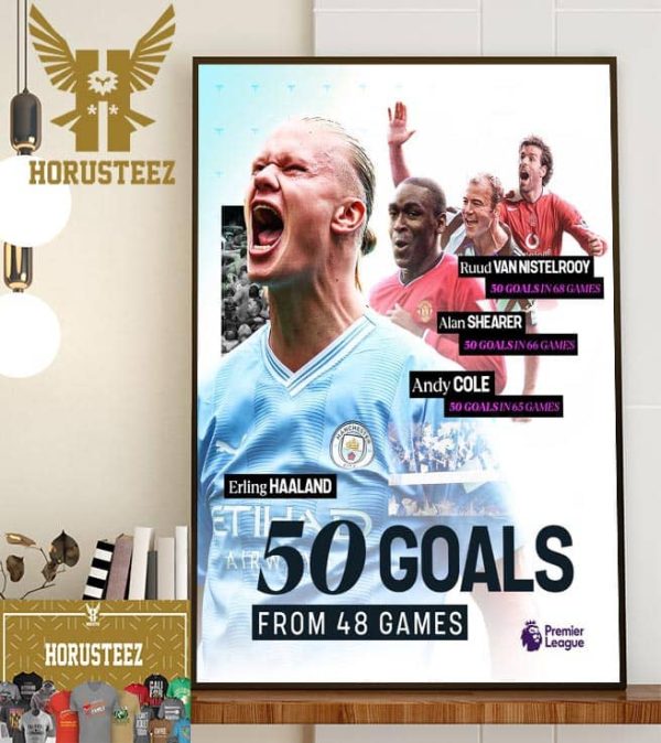 Erling Haaland Really Obliterated The 50 Premier League Goals Record Home Decor Poster Canvas