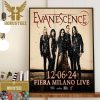 Evanescence at Enrique Tierno Galvan Park Auditorium Madrid June 14th 2024 Home Decor Poster Canvas