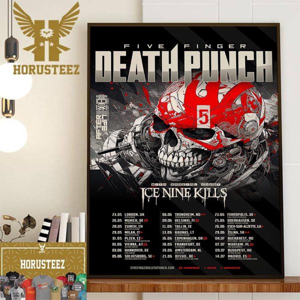 Five Finger Death Punch 5FDP Tour 2024 With Special Guest Ice Nine Kills Home Decor Poster Canvas