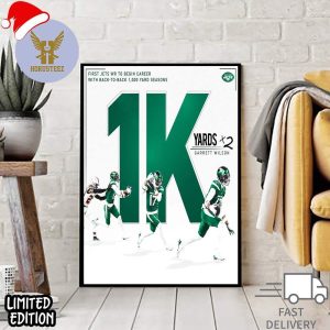 Garrett Wilson Become The First New York Jets WR To Begin Career With Back To Back 1000 Yard Seasons NFL Official Poster Canvas