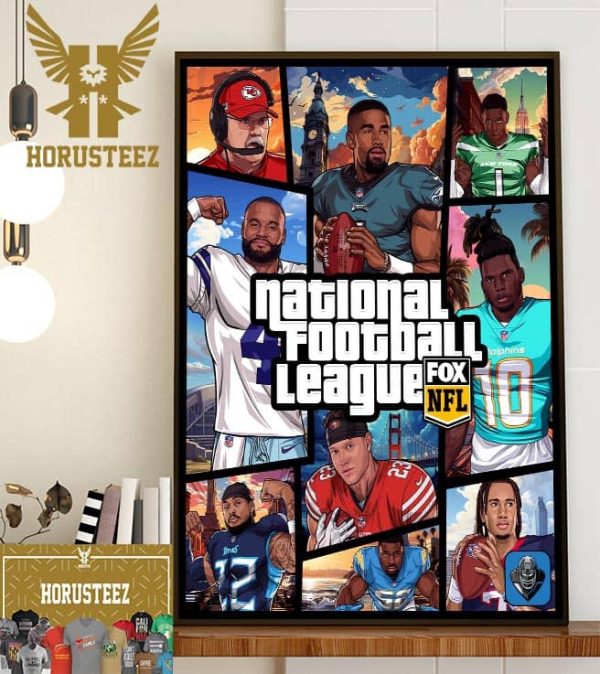 Grand Theft Auto Vice City x The National Football League Edition On FOX Home Decor Poster Canvas