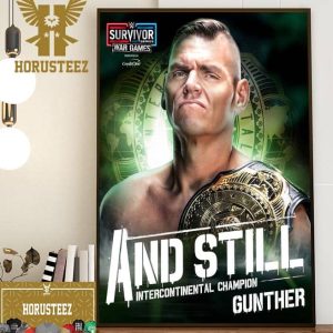 Gunther Succesfully Retains His ICTitle Against A Tough Challenge From The Miz at Survivor Challange Home Decor Poster Canvas